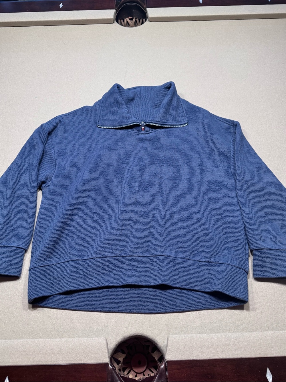 CALIA by Carrie Underwood Slate Blue Quarter-Zip Textured Pullover
